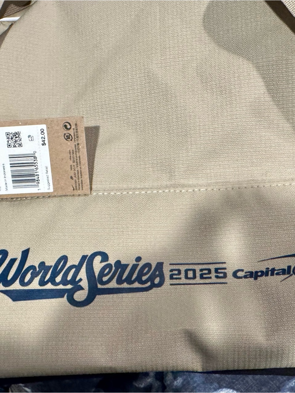 NIKE World Series 2025 Duffle Bag. NEW WITH TAGS